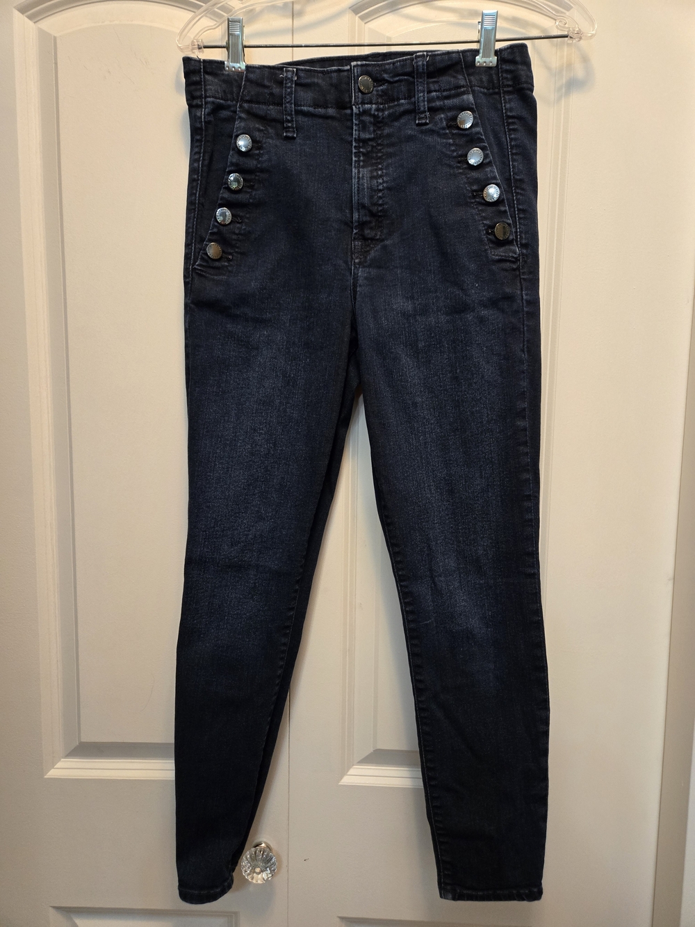 Gap Sailor Fitted High-Waist Dark Blue Button-Accent Women’s Jeans